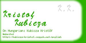 kristof kubicza business card